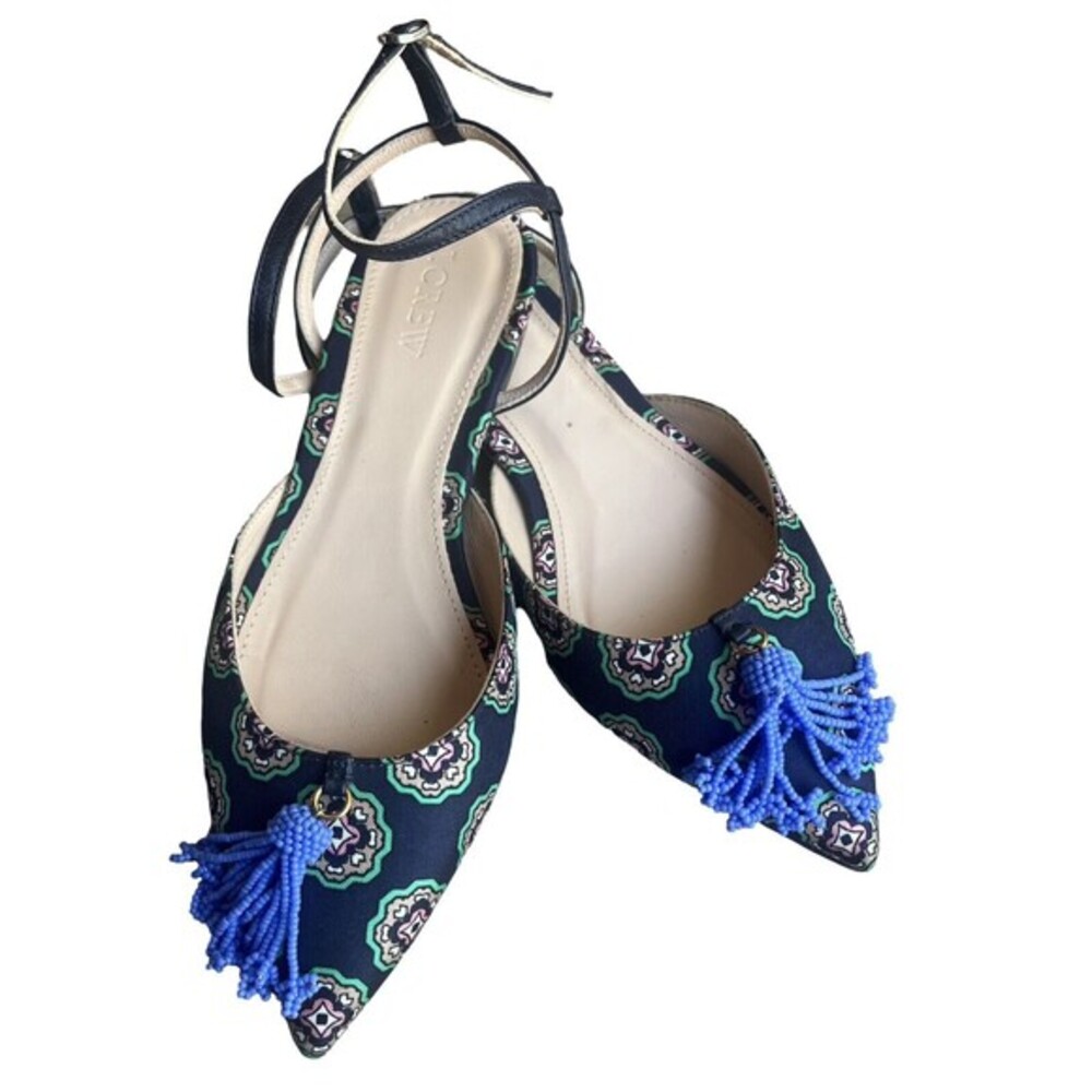 J CREW Beaded Tassel Moroccan Sandals Size 6 Women’s In Excellent Condition